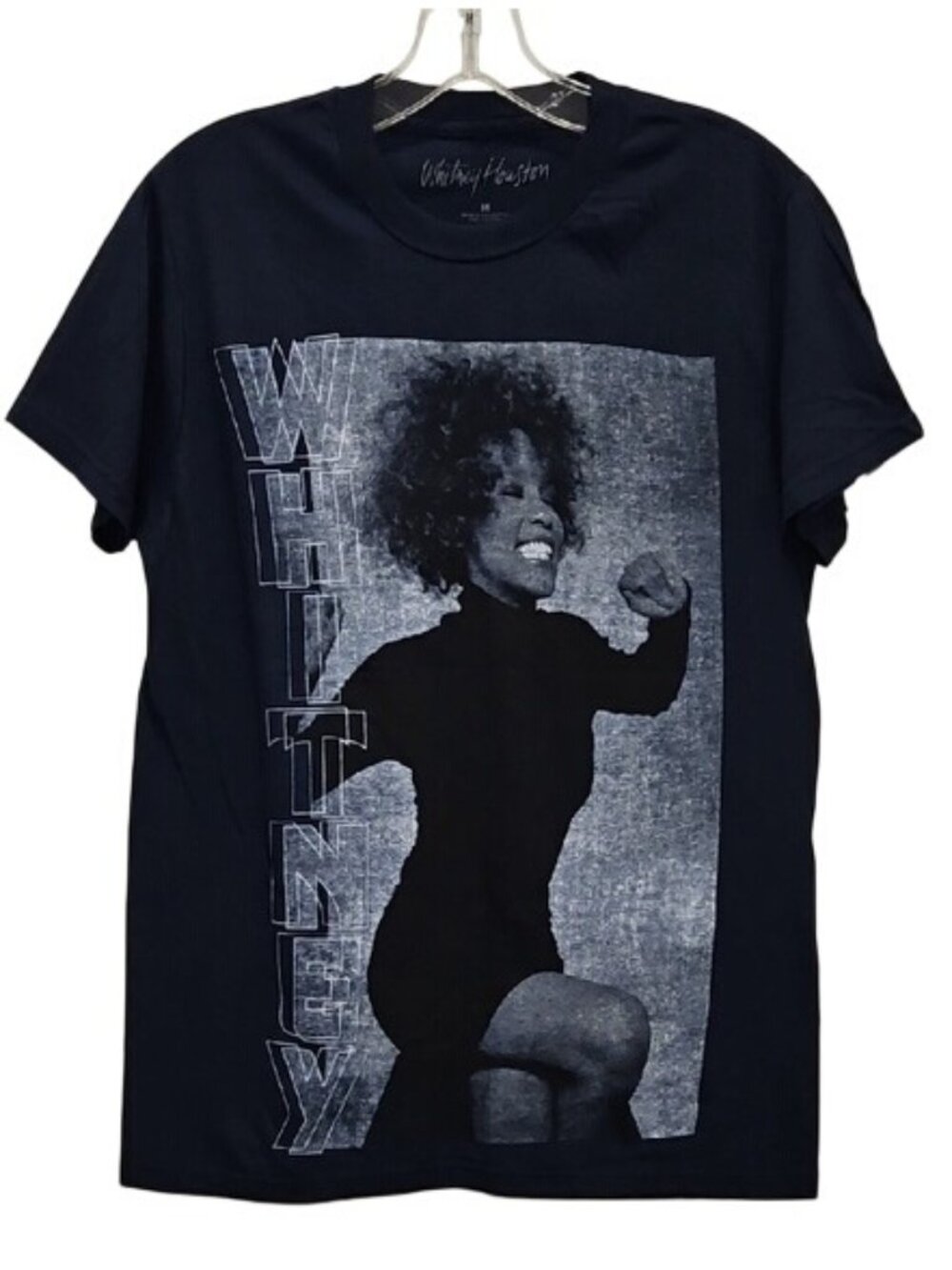 Whitney Houston Graphic T-Shirt New Women's Medium Navy Blue Tee Icon Casual